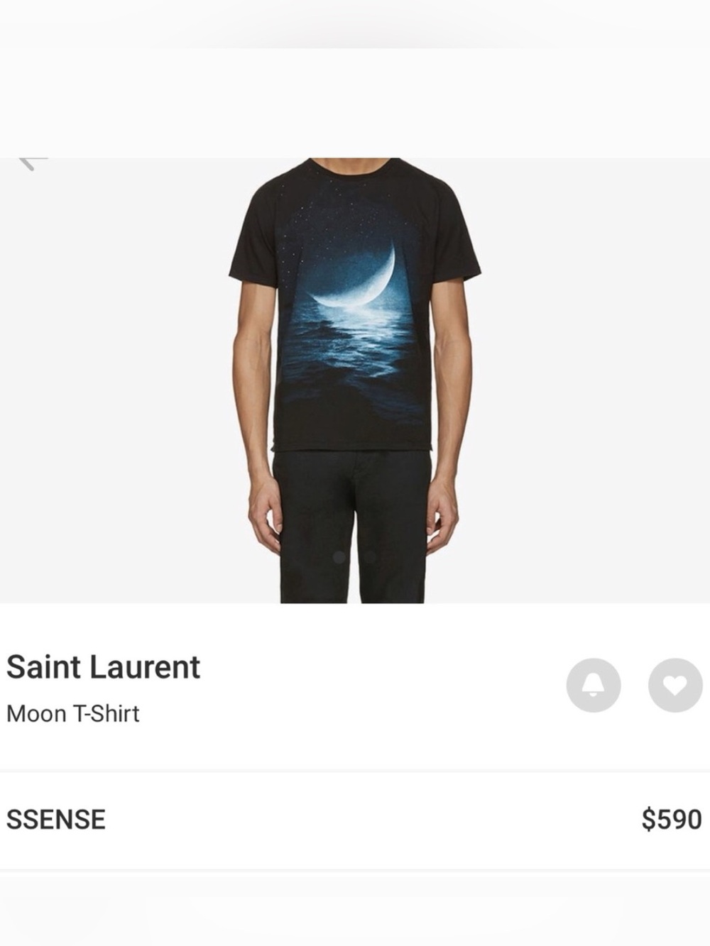 Saint Laurent Black Moonlit Ocean Graphic Tee